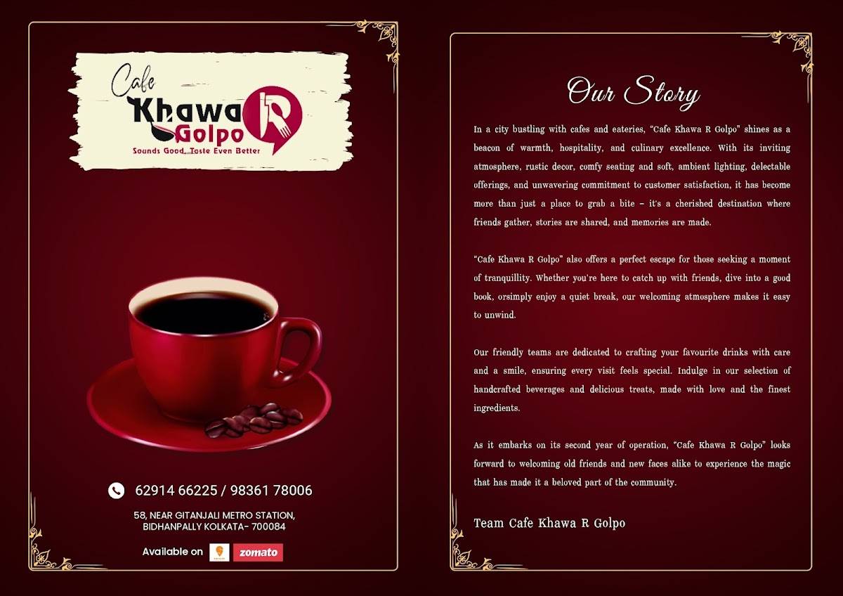 Khawa R Golpo menu