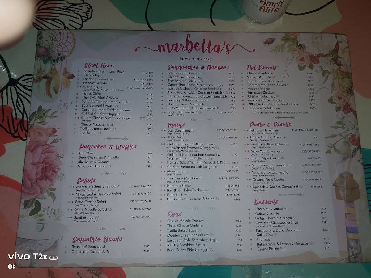Marbella's menu