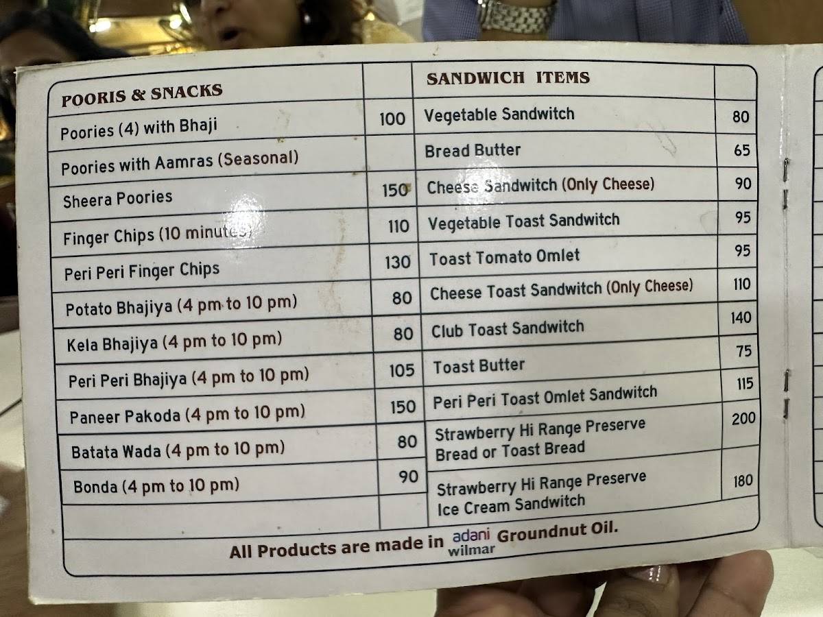 Cafe Mysore menu