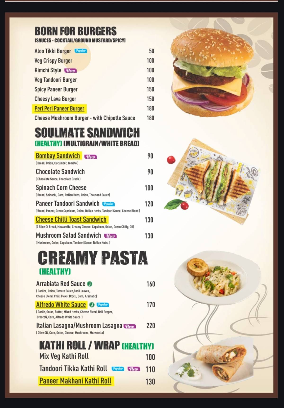 POKKET CAFE DANDELI menu