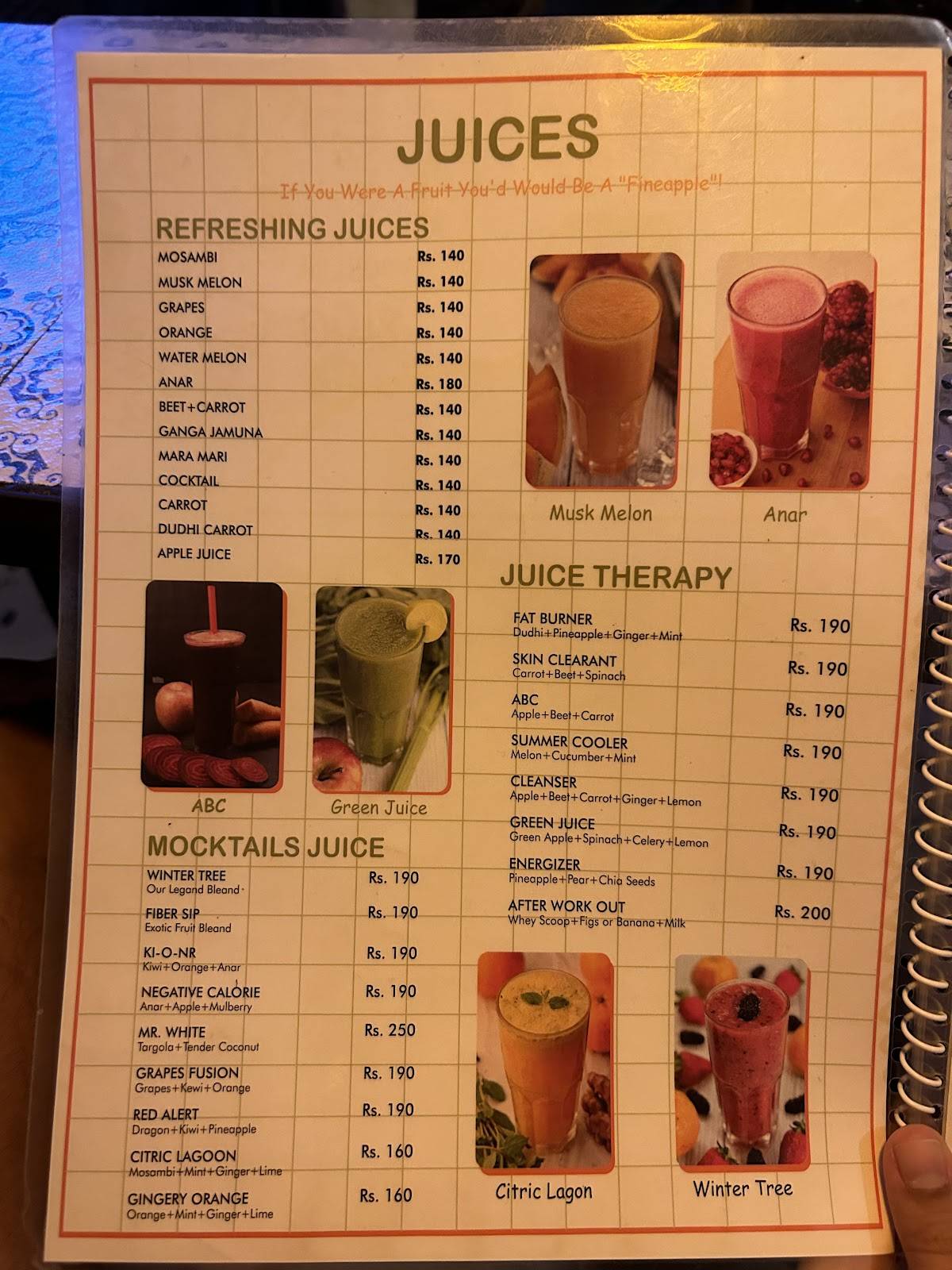 Pishu's Cafe menu