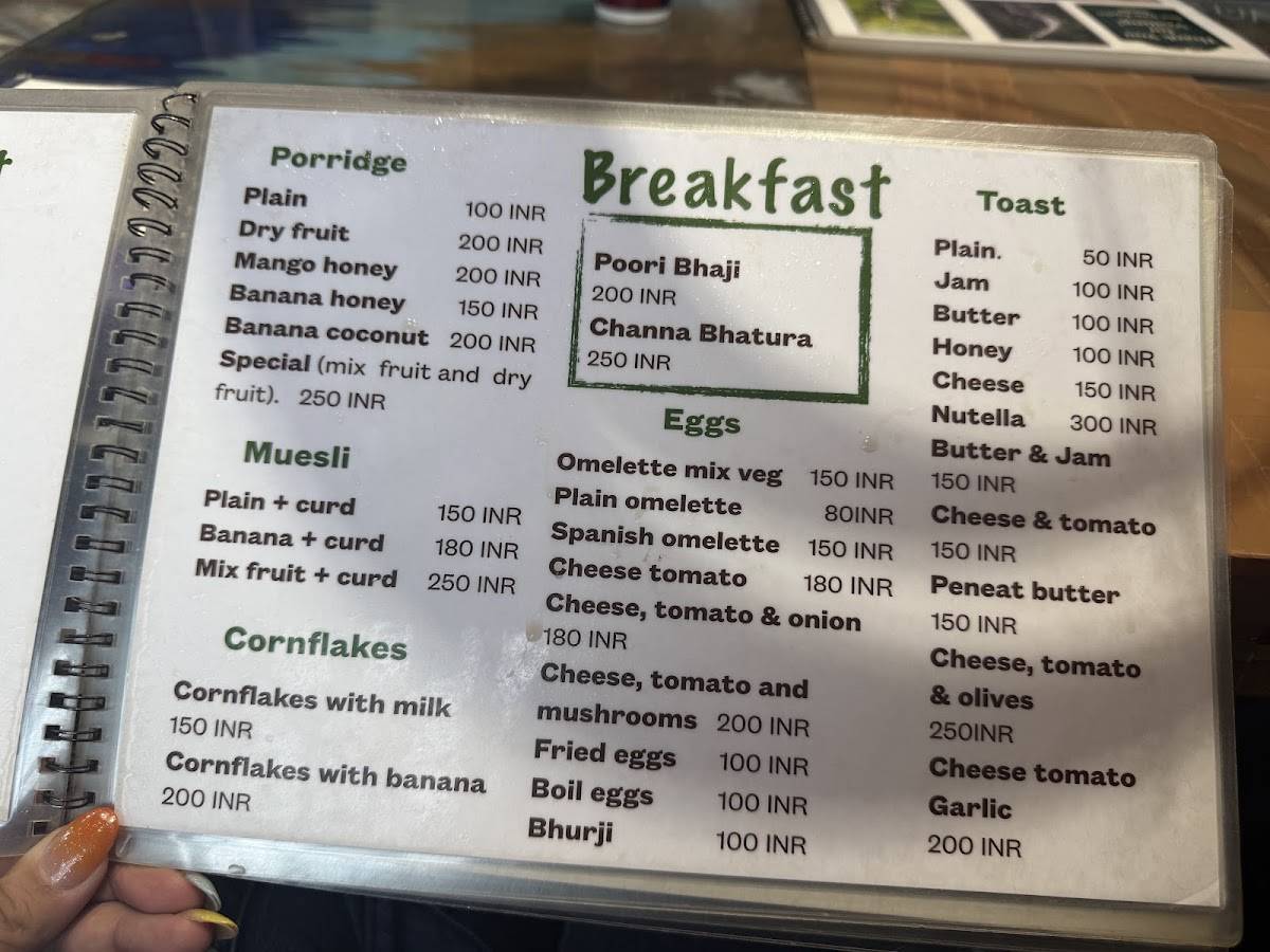 Shiva Cafe menu