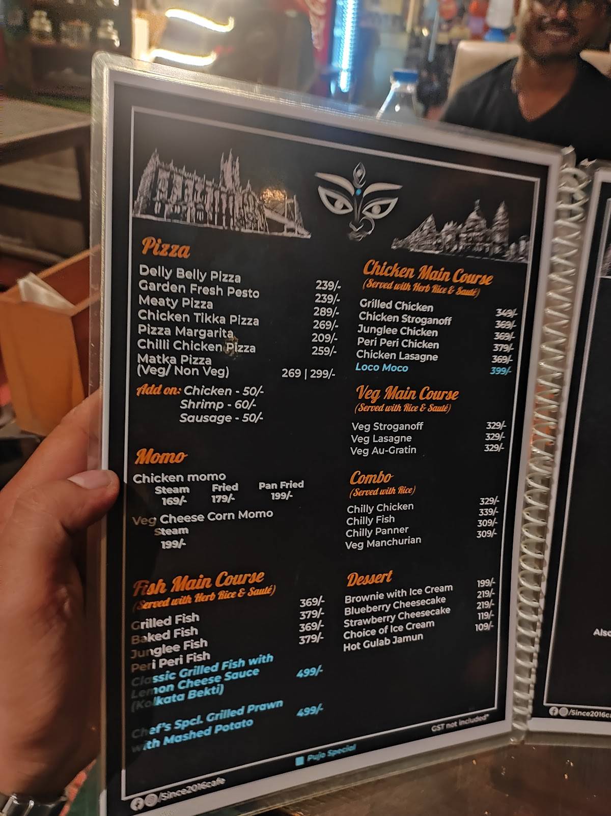 Since 2016 Cafe menu