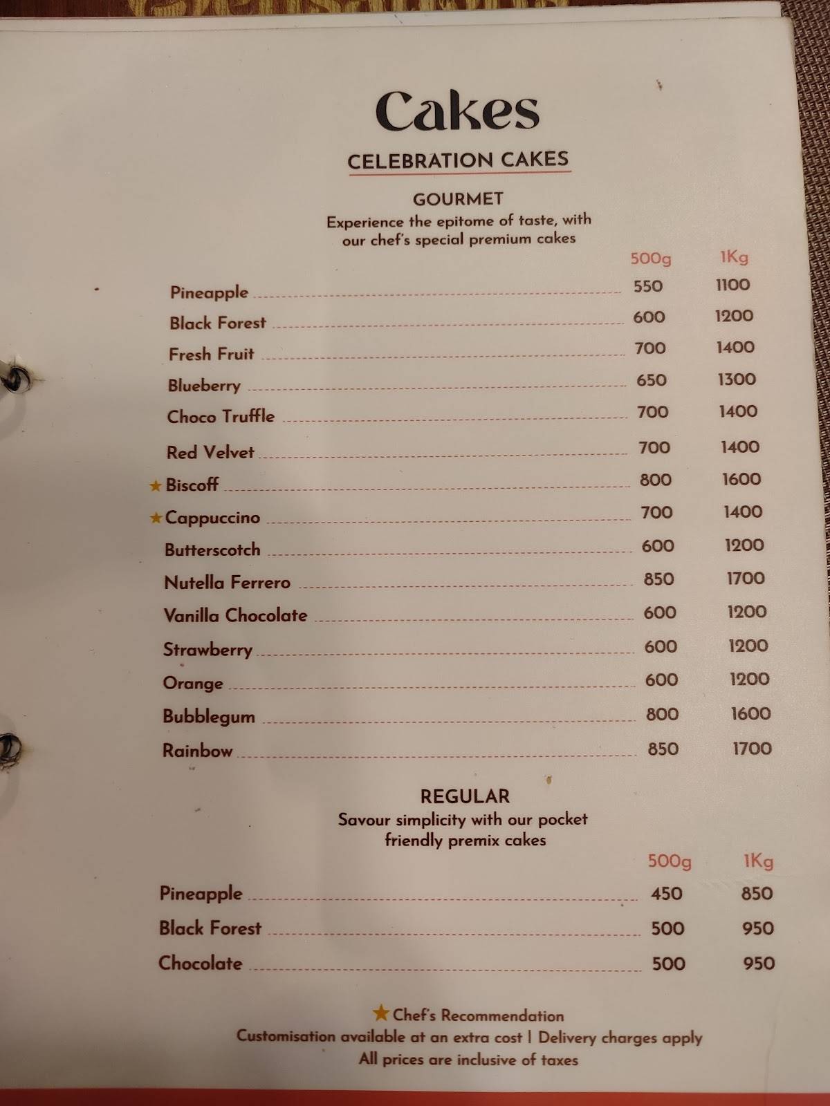 The Heritage Trail Cafe - Sweet Sensations menu
