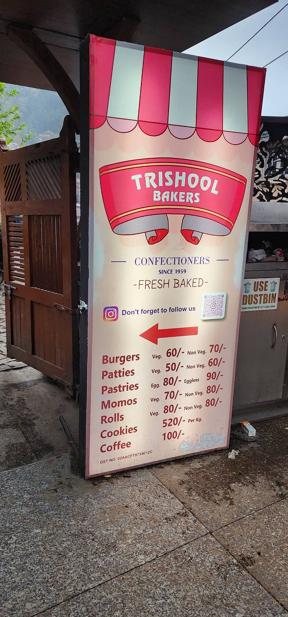 Trishool bakers menu