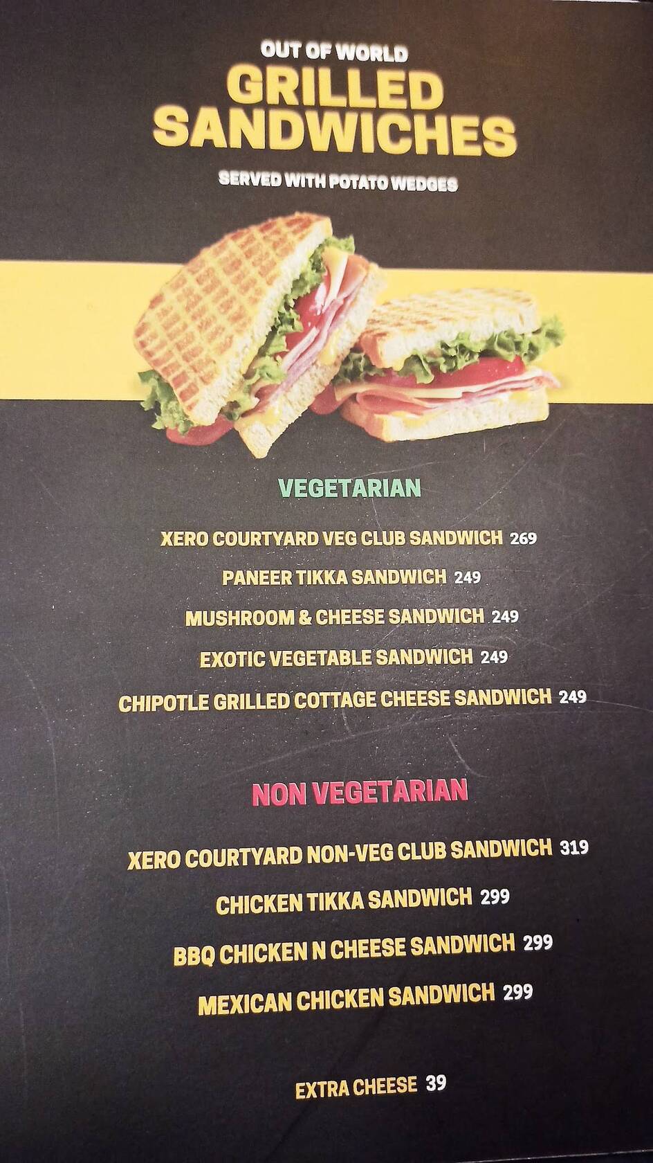 Xero Courtyard Rourkela menu