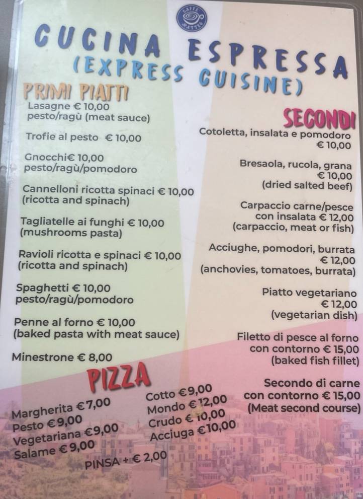 Menu di Caffè Matteo 
