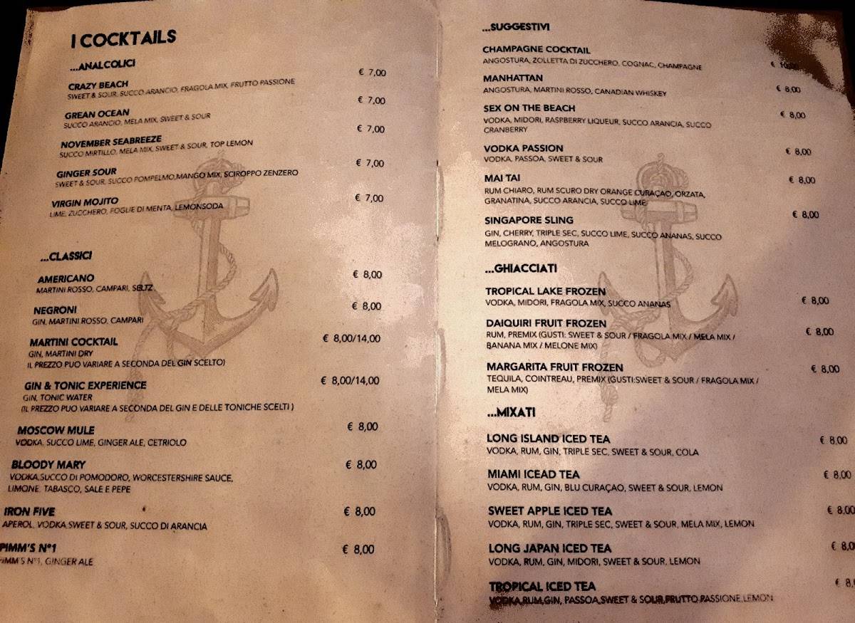 Menu di Caffè del Porto 