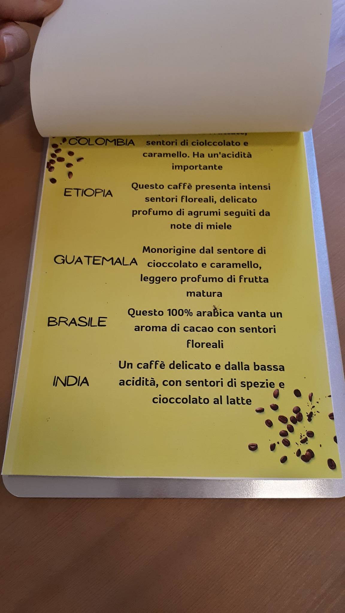 Menu di Caffetteria LYRA 