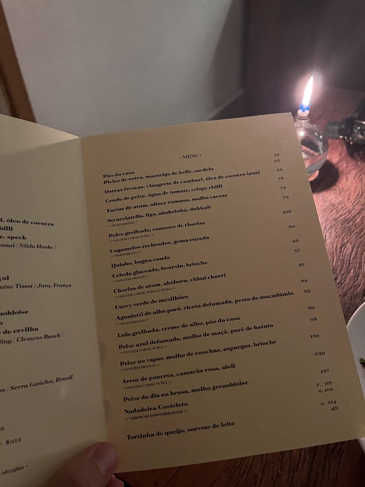 Cais Restaurante cardápio