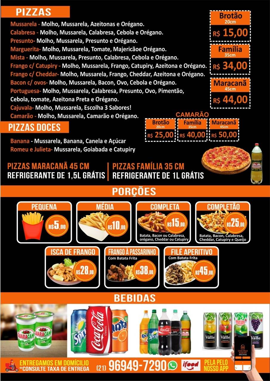 Cajuvala Burger Rio de Janeiro RJ cardápio