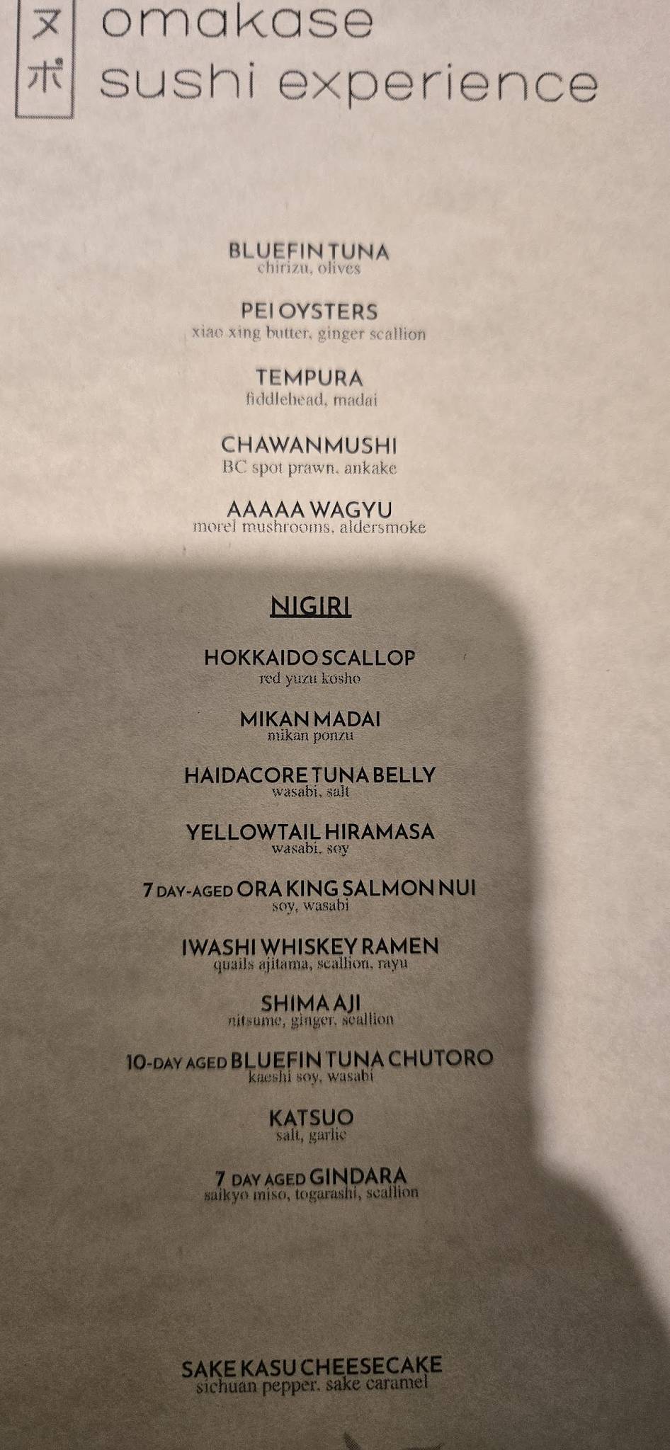 Menu de NUPO