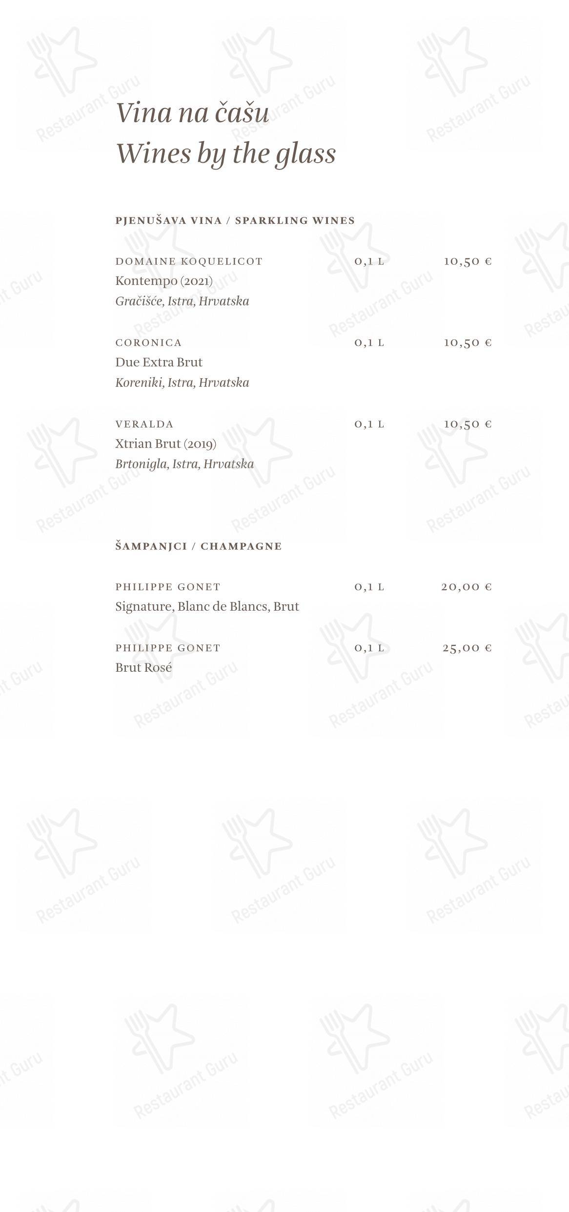 Основное меню per Cap Aureo Signature Restaurant ristorante