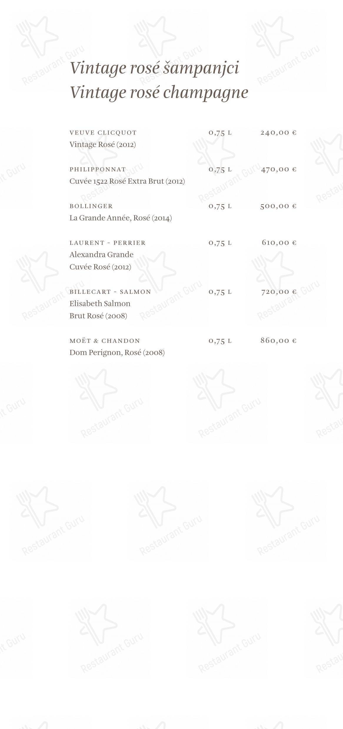 Menu di Cap Aureo Signature Restaurant - Основное меню