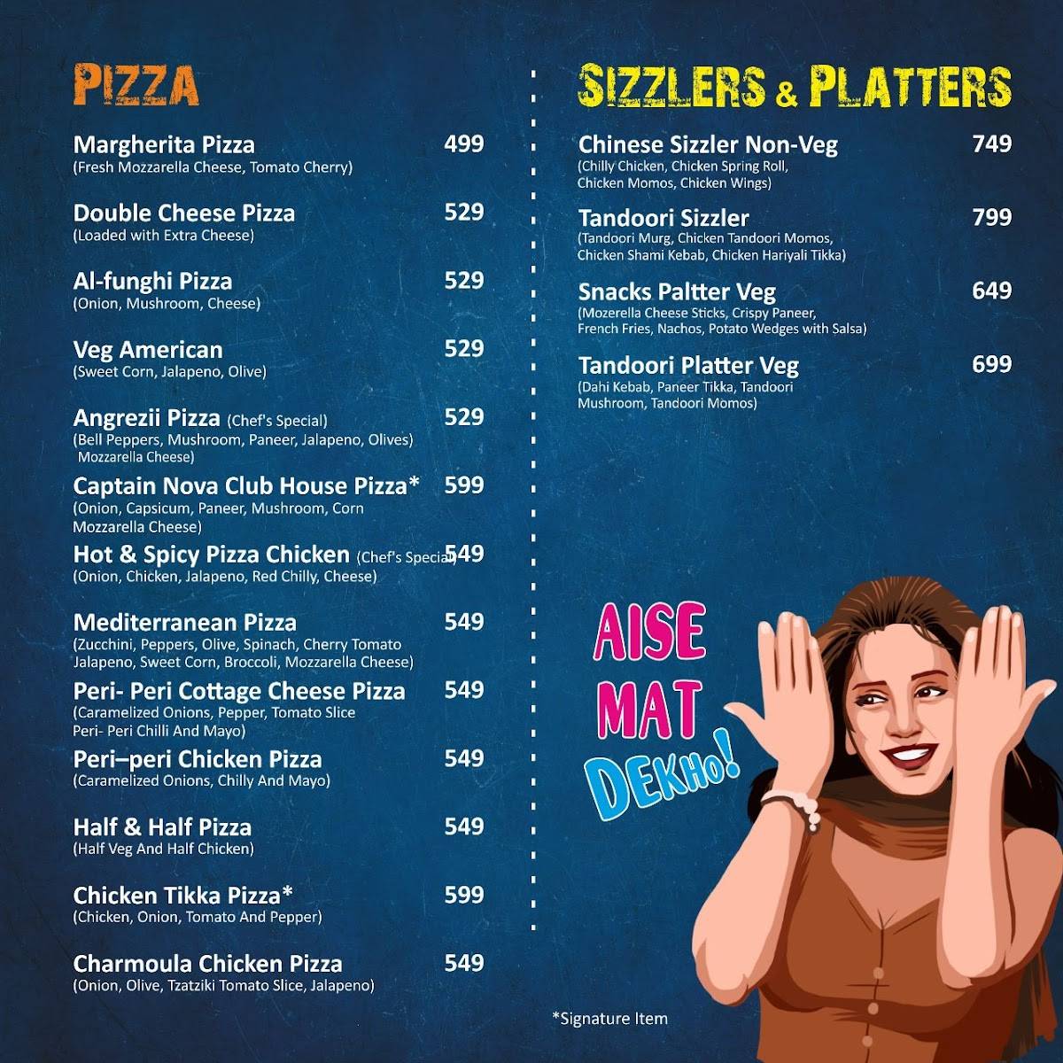 Captain Nova - Bar & Lounge menu