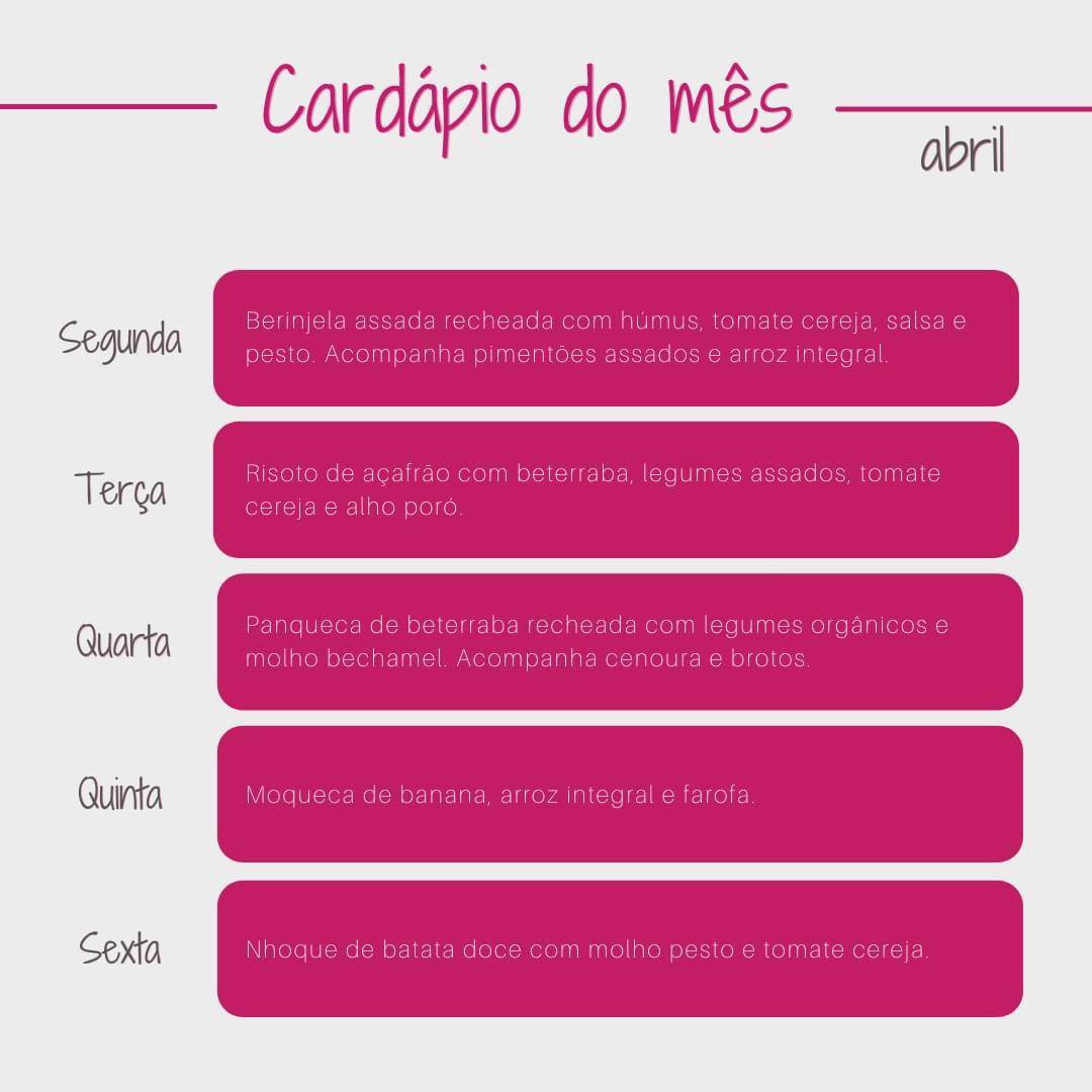 Casa Amora cardápio