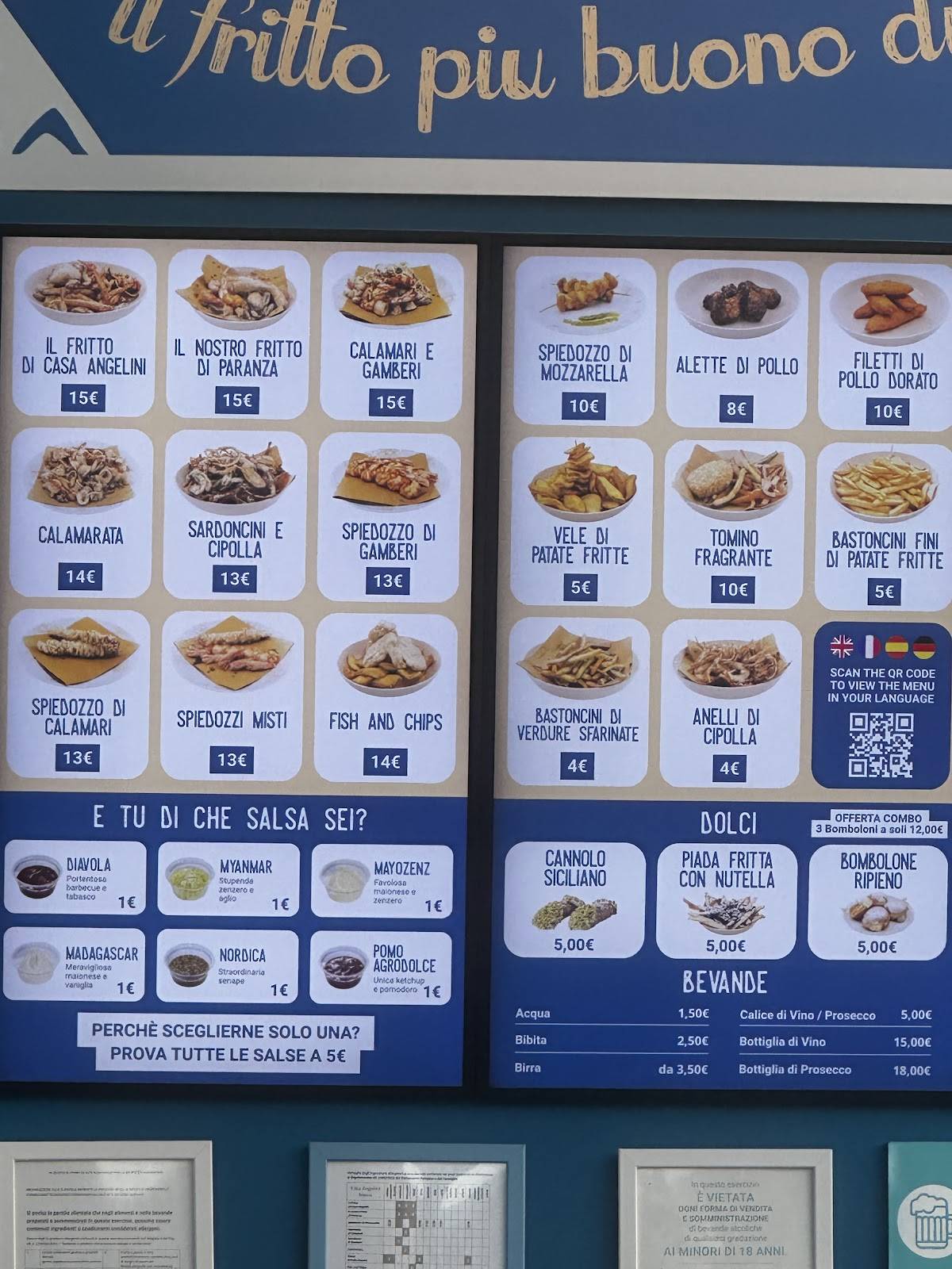 Menu di Casa Angelini 
