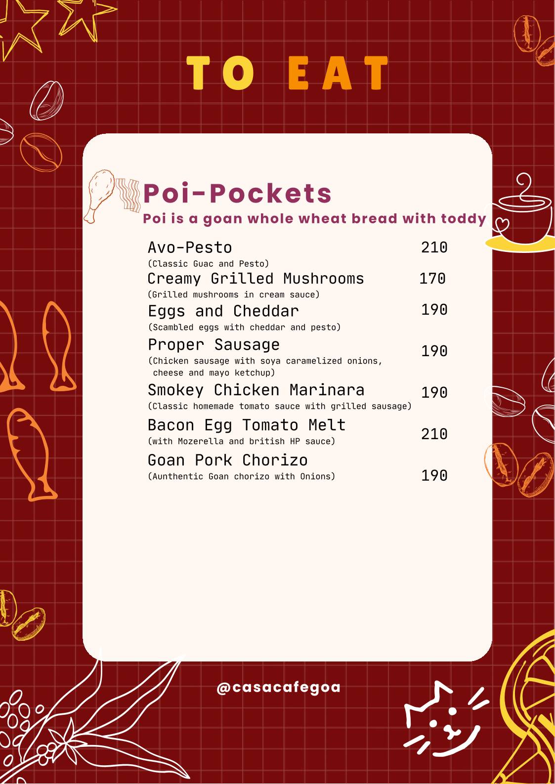 Casa Café menu