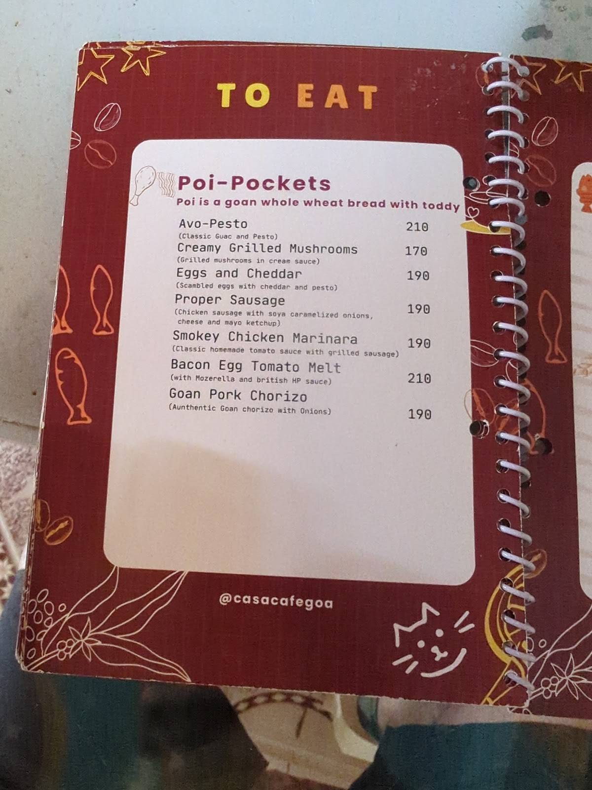 Casa Café menu