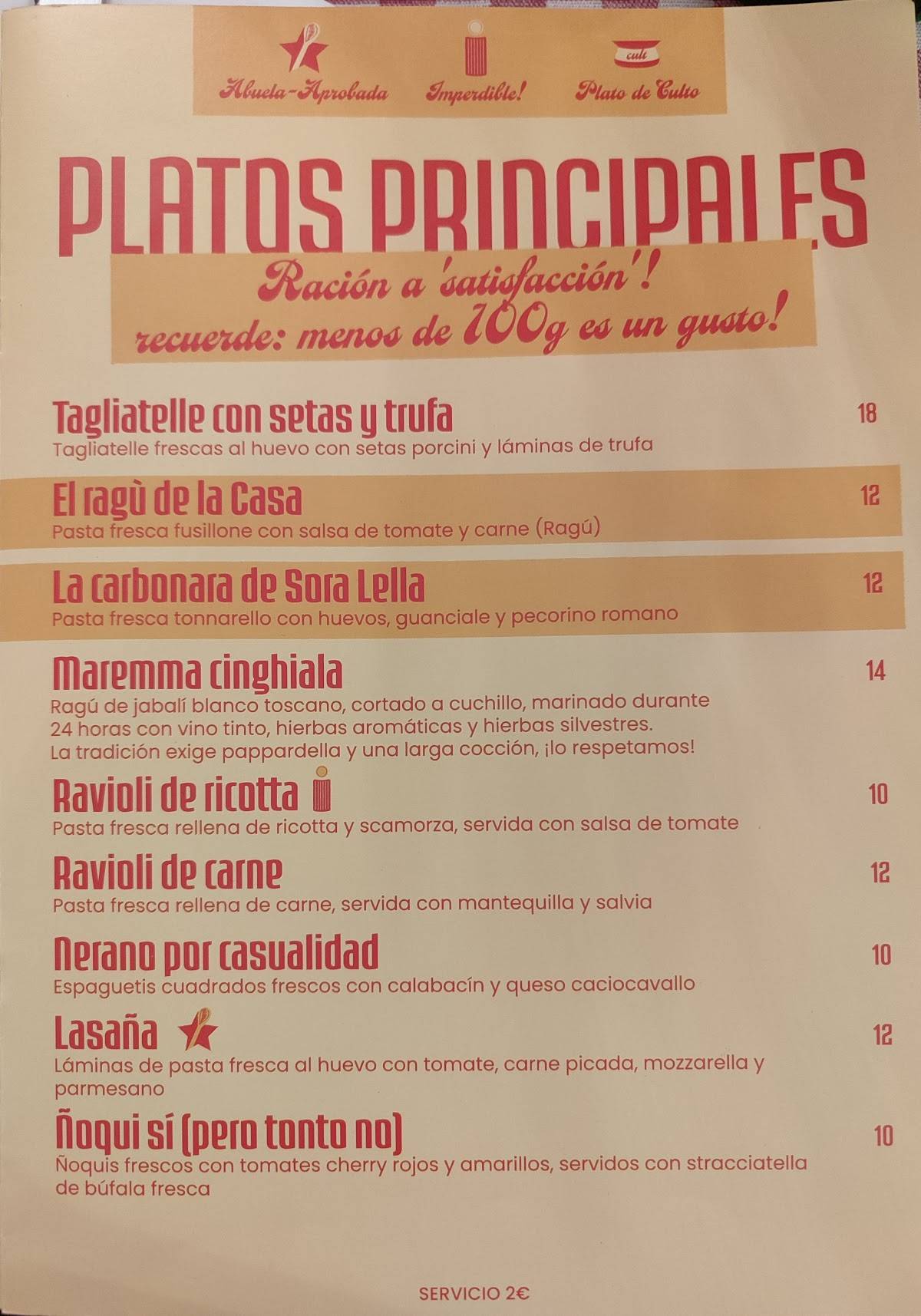 Menu di Casa Ragùsa 