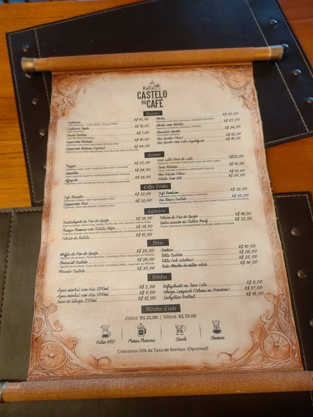 Castelo do Café cardápio