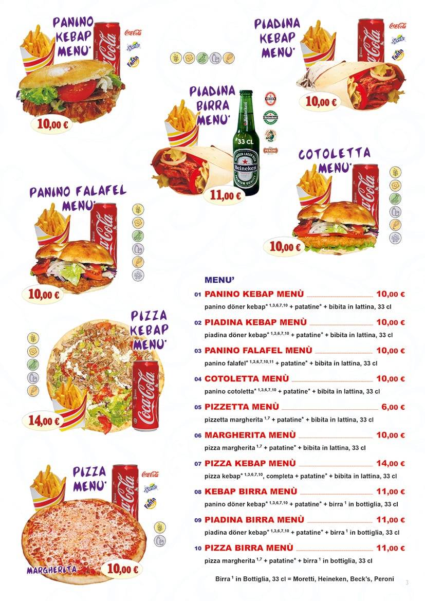Menu di Castronno Kebap Pizzeria 