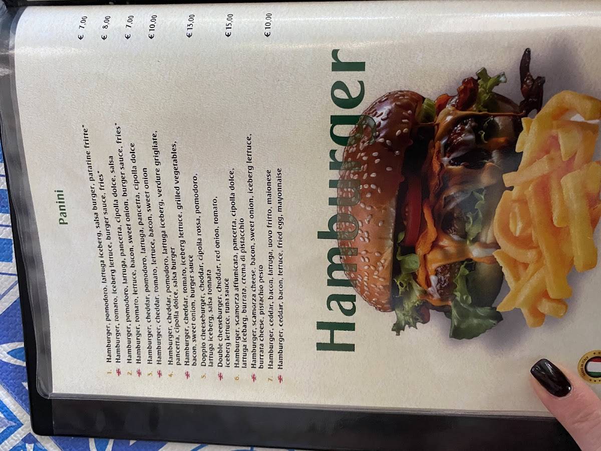 Menu di Spaghetteria Seven 