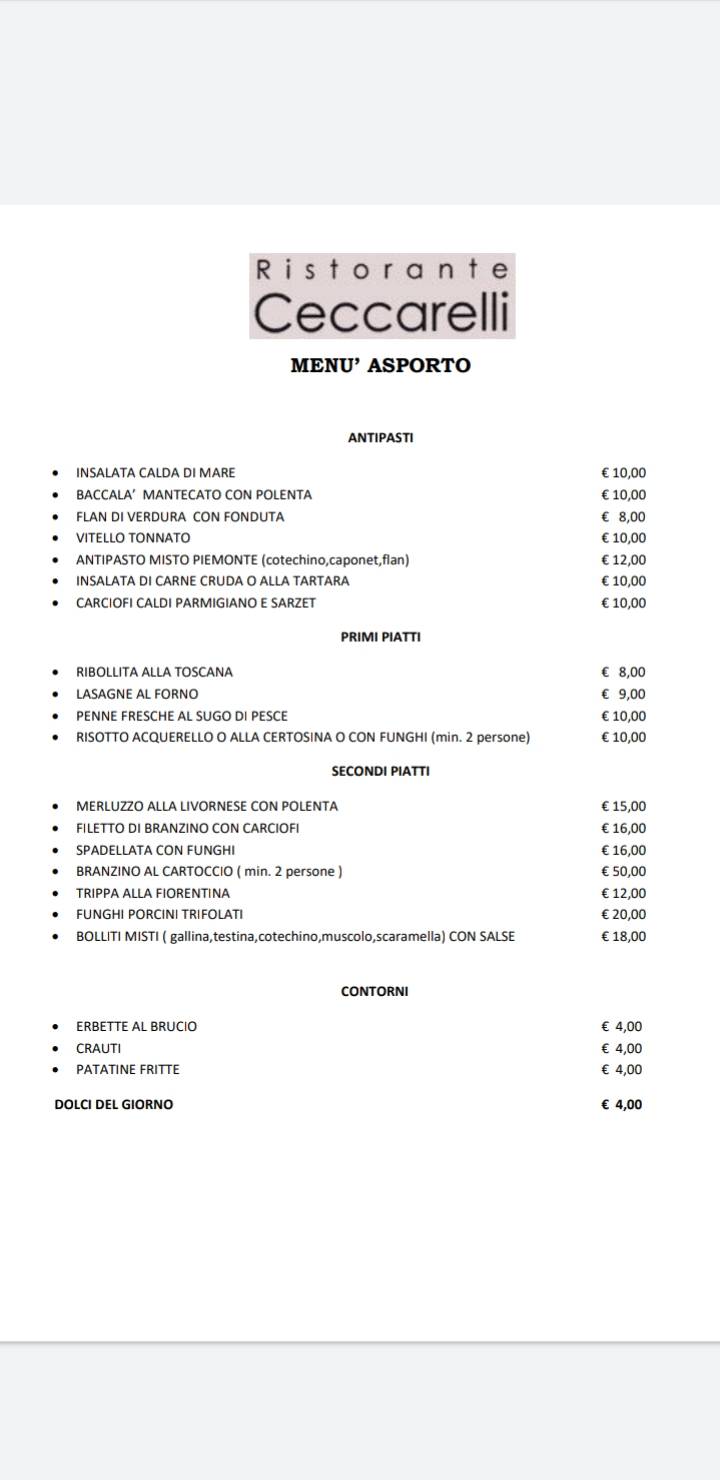 Menu di Ceccarelli 