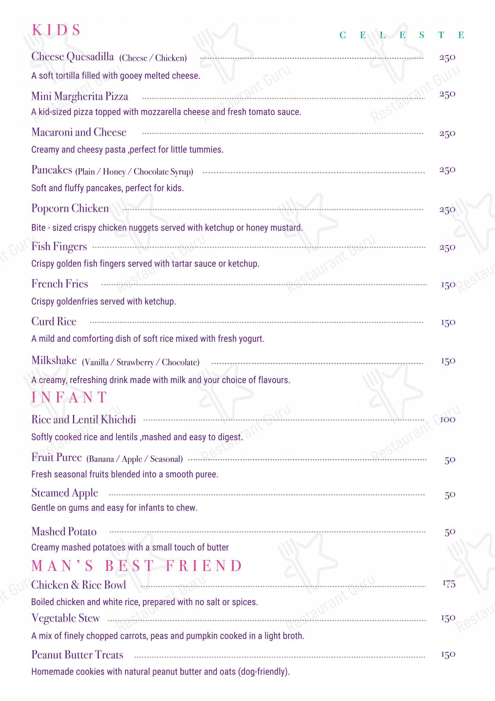 Celeste by Mindescapes menu - 菜单