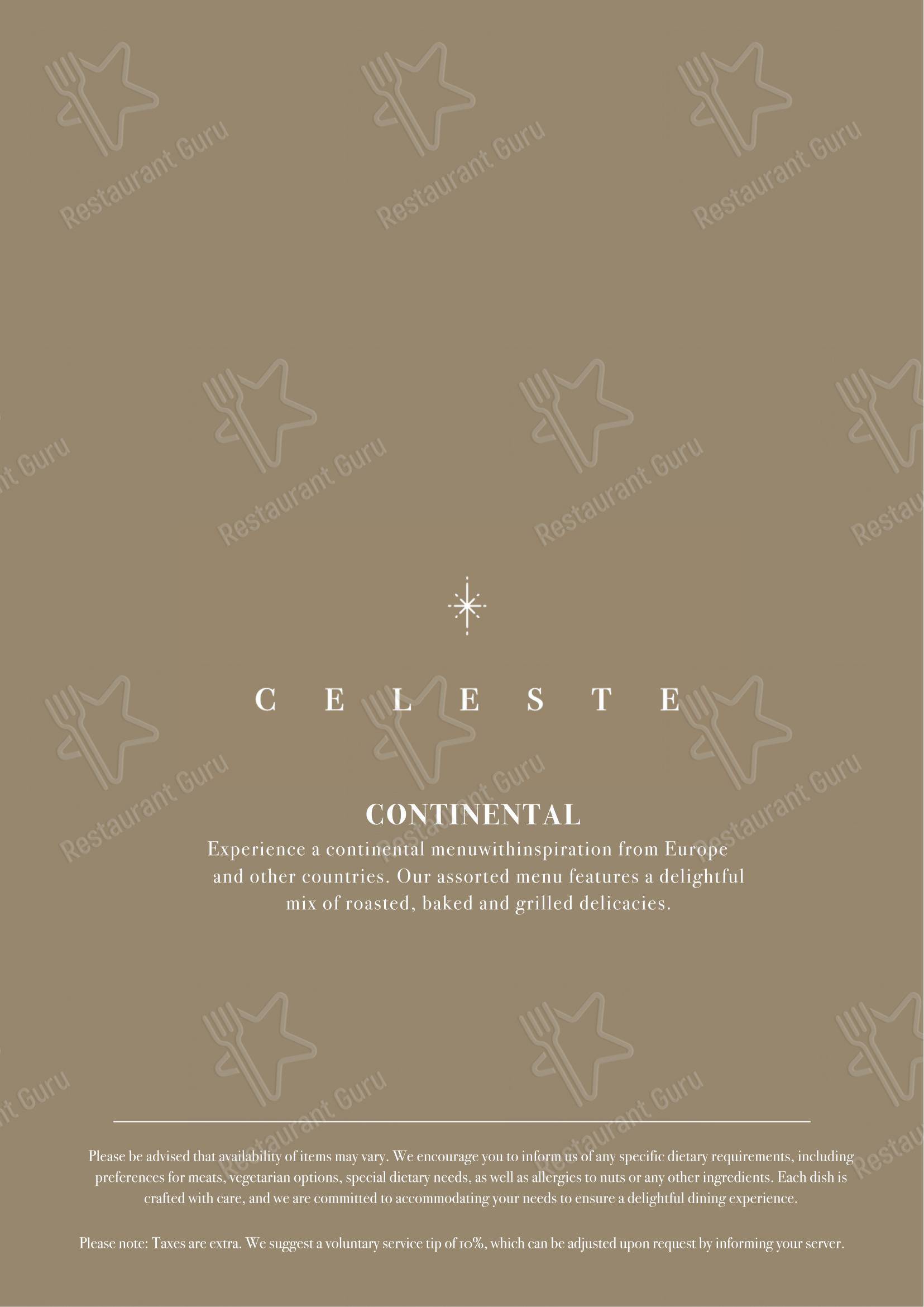 菜单 for Celeste by Mindescapes in Ooty