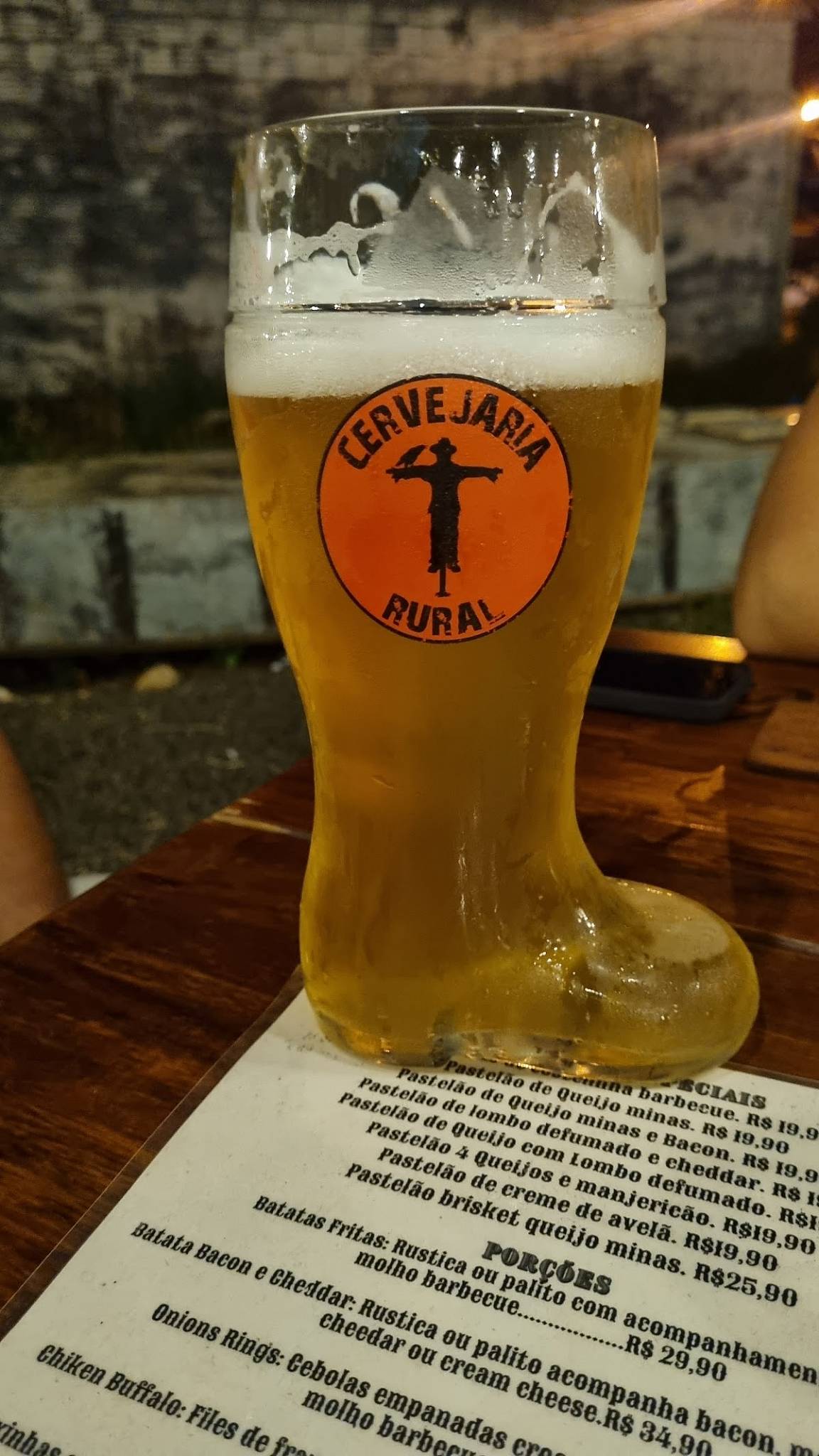 Cervejaria rural cardápio