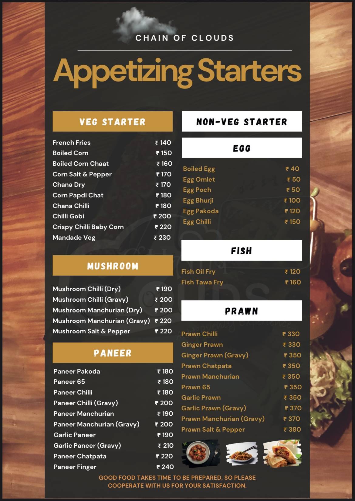 Chain Of Clouds menu