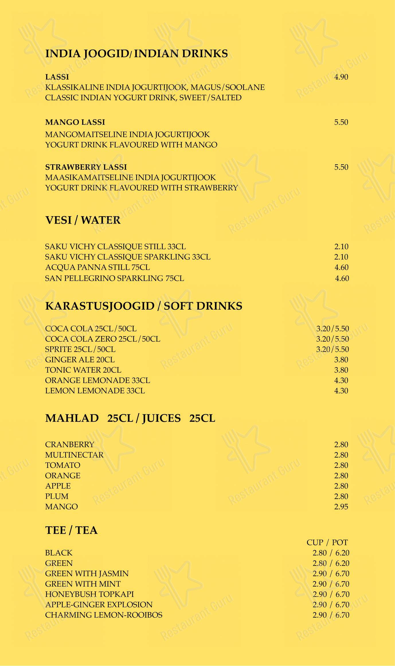 Chakra dans Tallinn - Menu bar