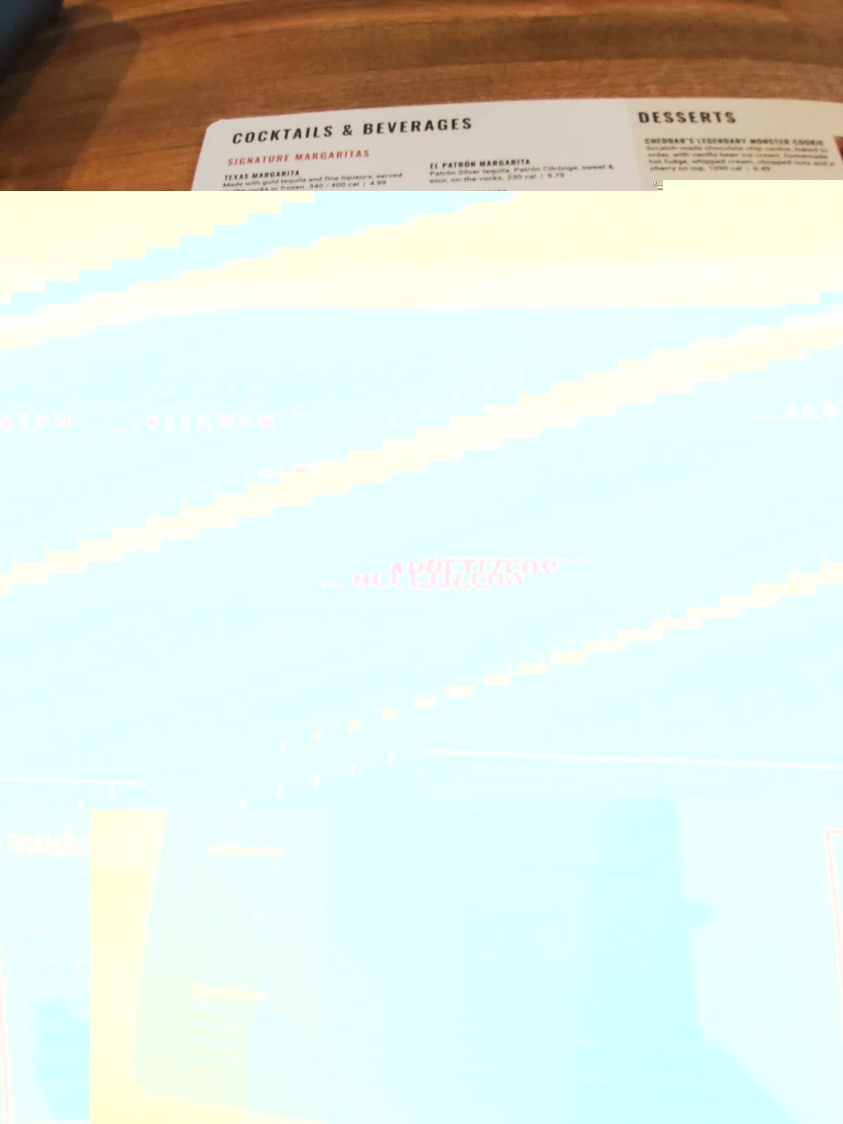 Menu at Cheddar's Scratch Kitchen restaurant, Lafayette