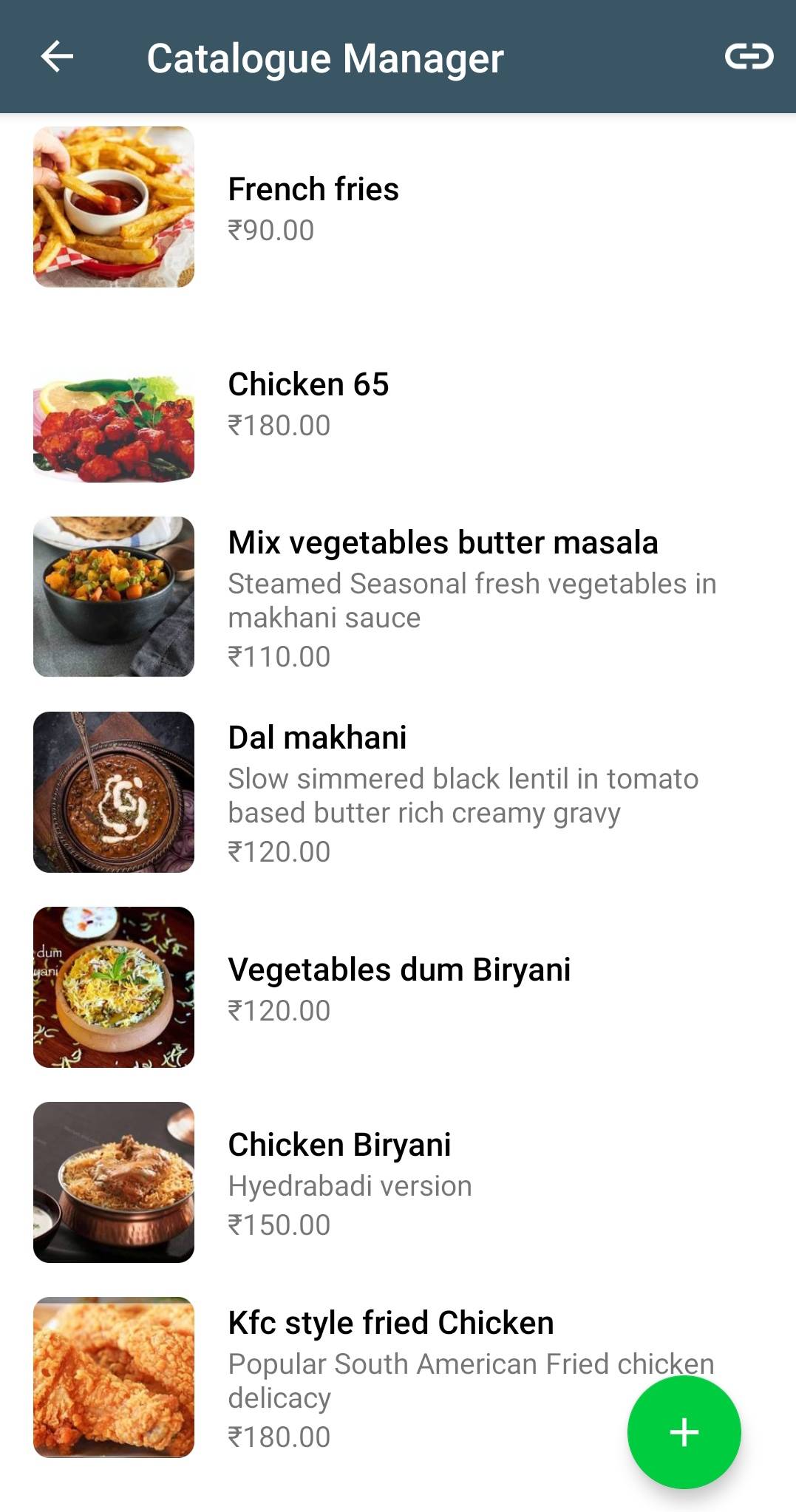 Chef Cabin menu