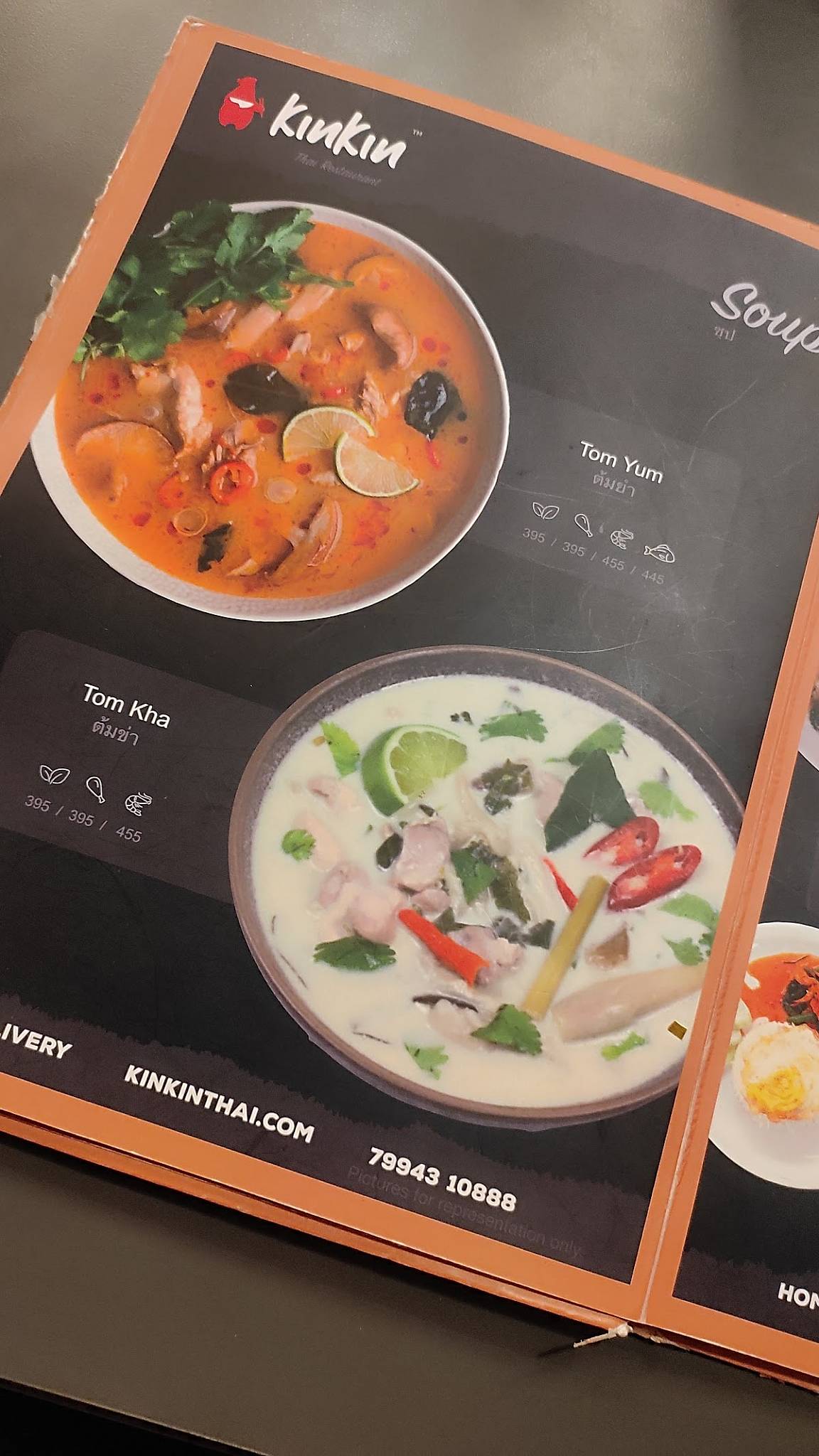 Kinkin Thai Restaurant menu