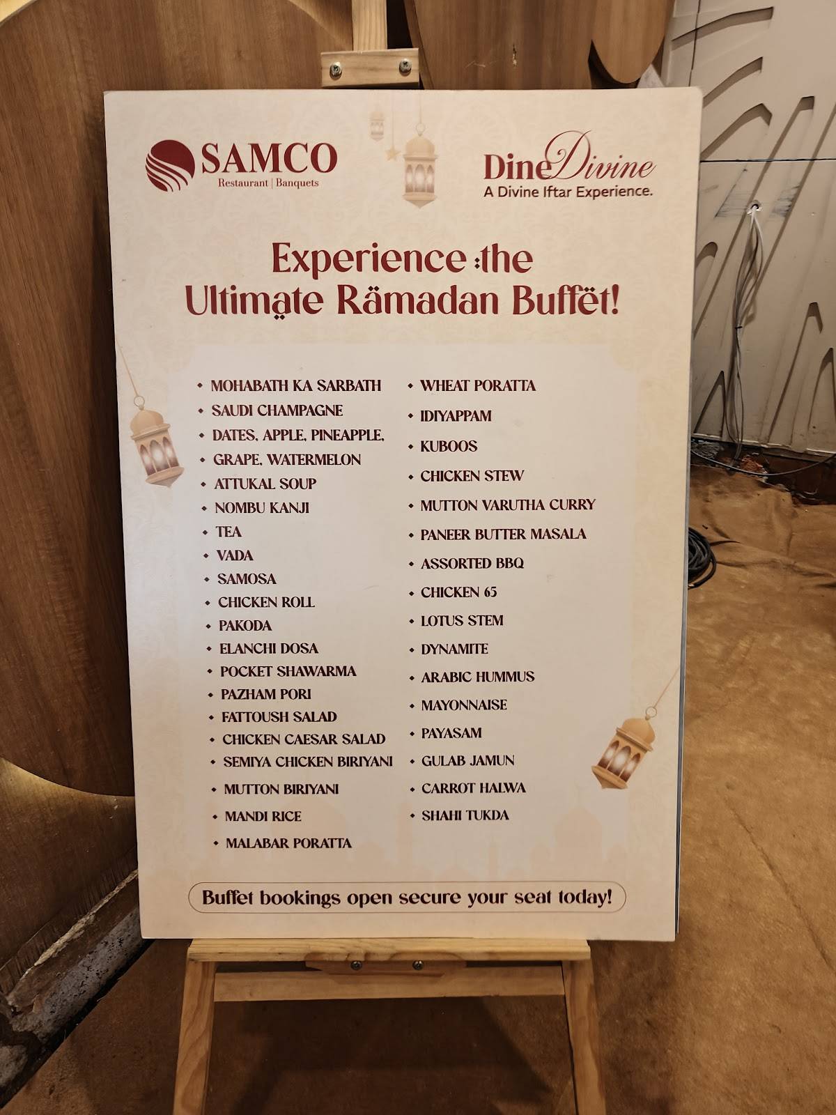 Samco Restaurant Anna Nagar menu