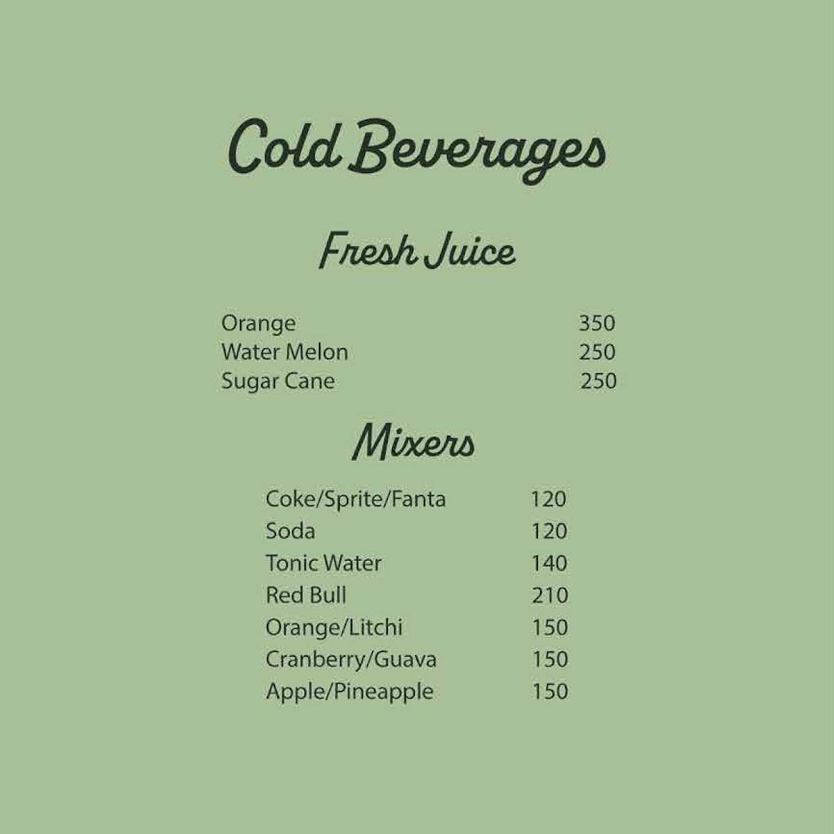 The Beach by Madras Square Restaurant & Bar ECR menu