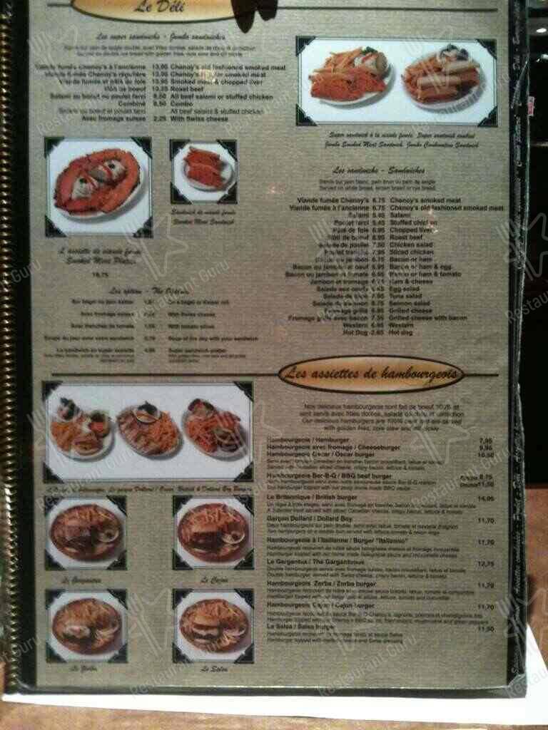 Menu de Chenoy's Deli