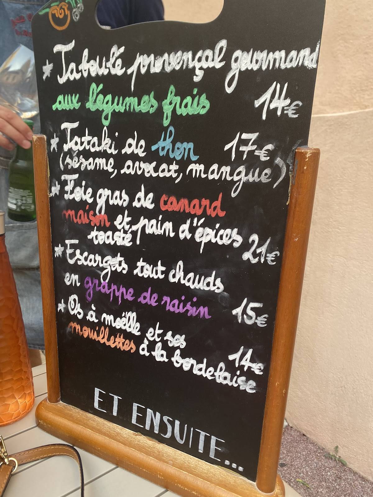 Menu de Chez Gaston