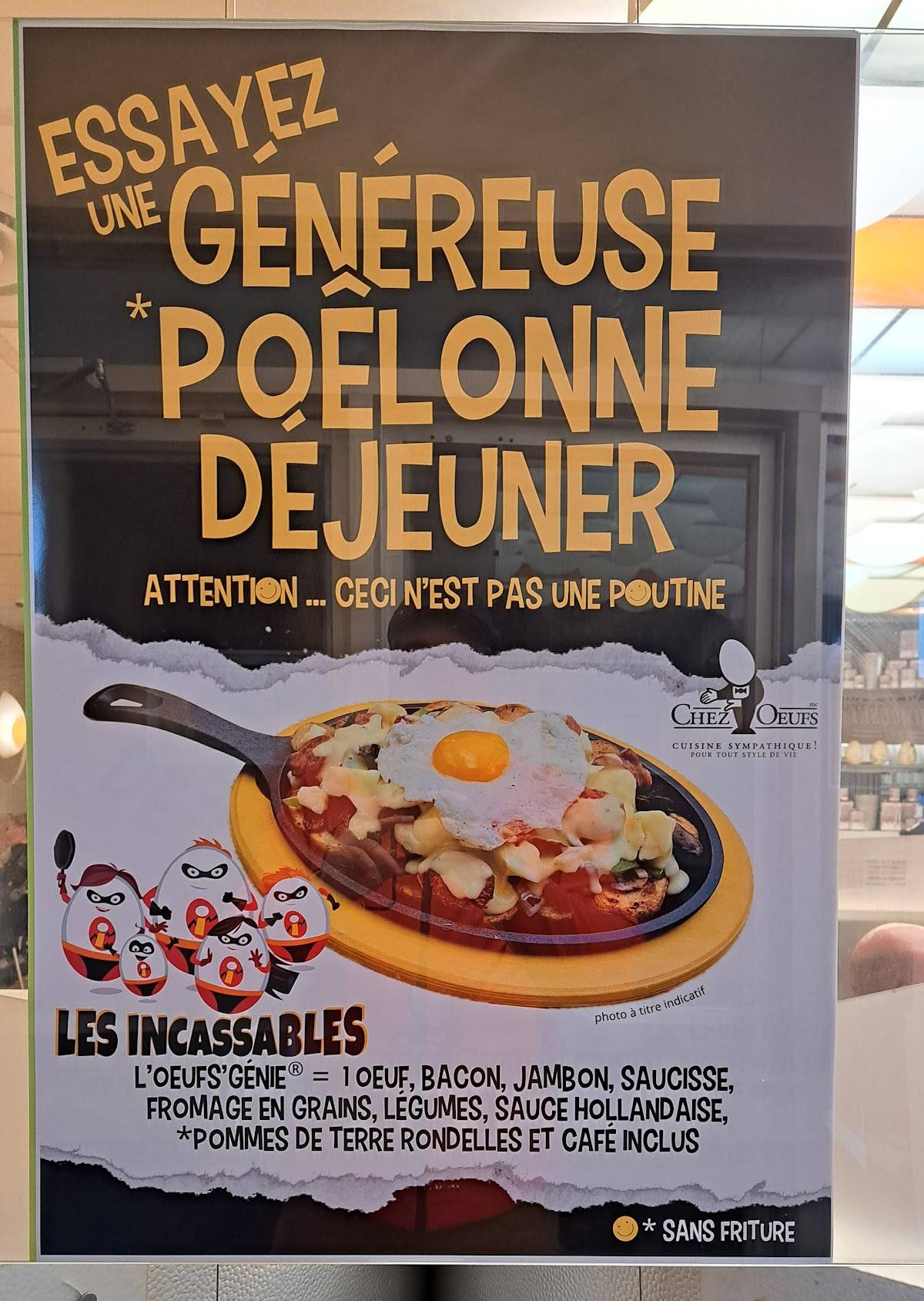 Menu de Chez Oeufs Restaurant Déjeuners et Dîners