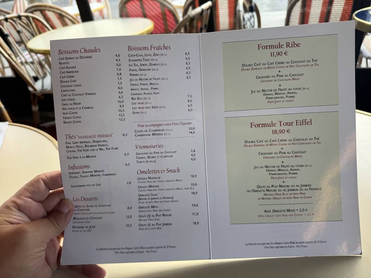 Menu de Chez Ribe