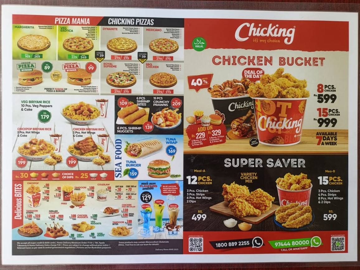 ChicKing menu