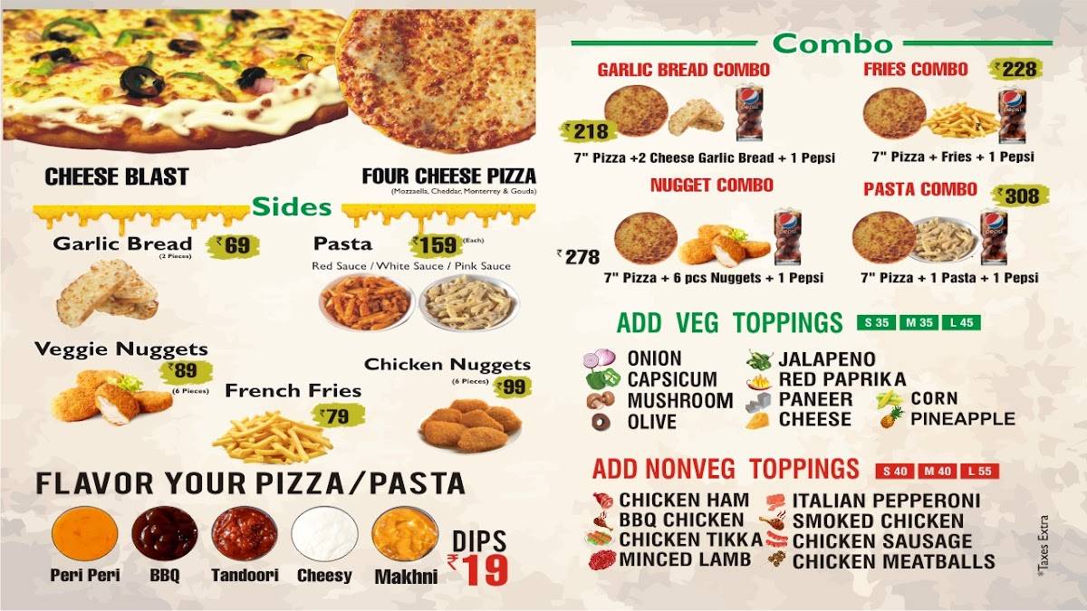 Chicago Pizza - Pizzas, Pastas & Garlic Breads menu