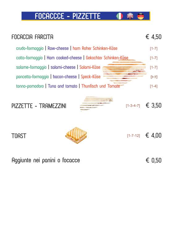 Menu di Beach Bar Babilonia 