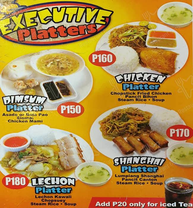 Menu at Chopstick House restaurant, Quezon City