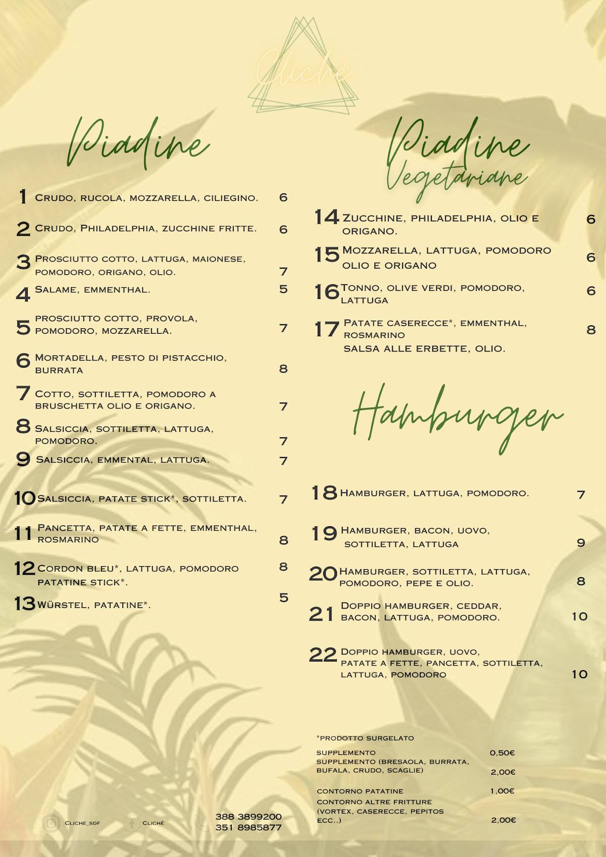 Menu di Cliché 