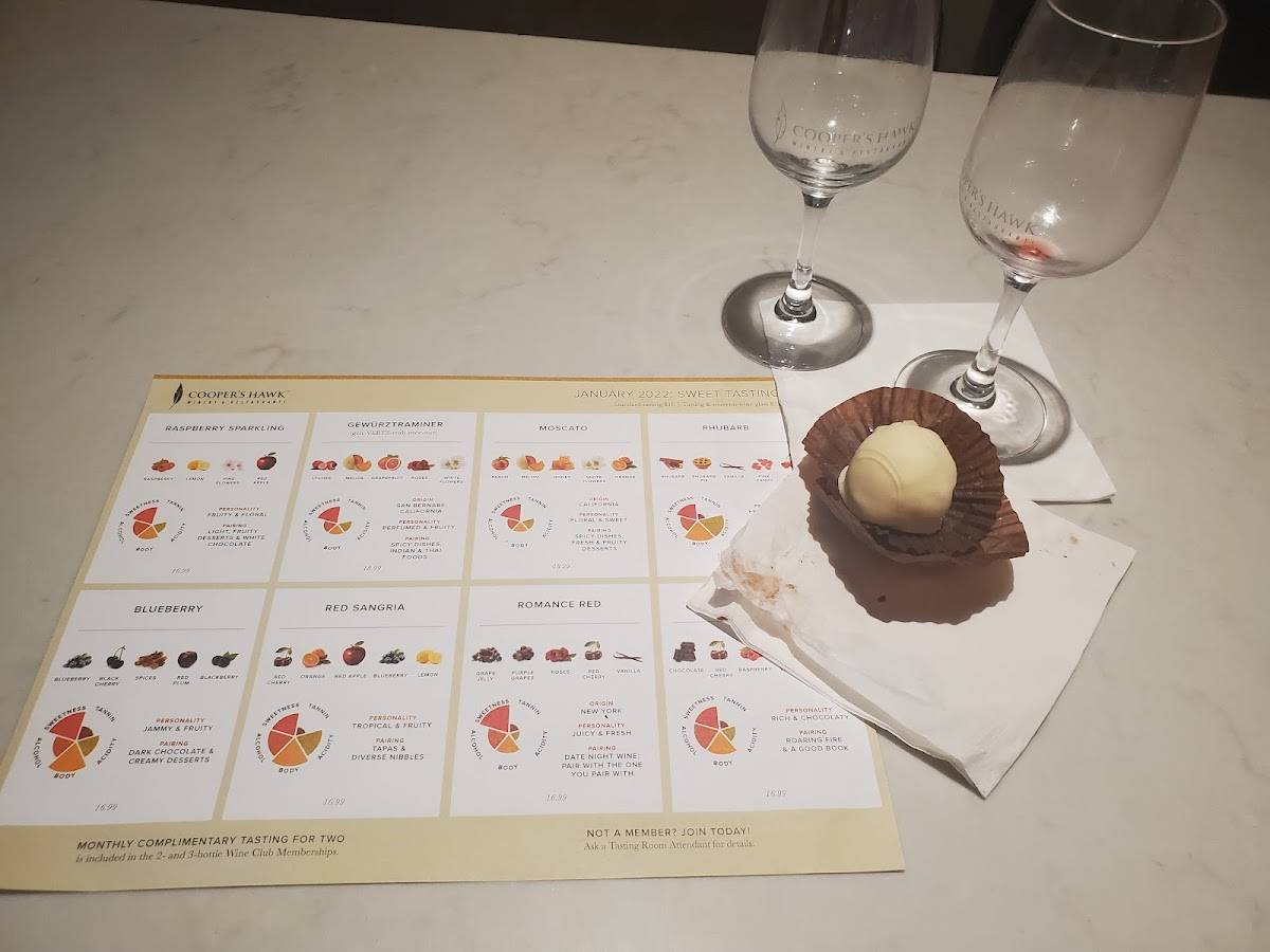 Menu at Cooper's Hawk Winery & Restaurant Coconut Creek, Coconut Creek