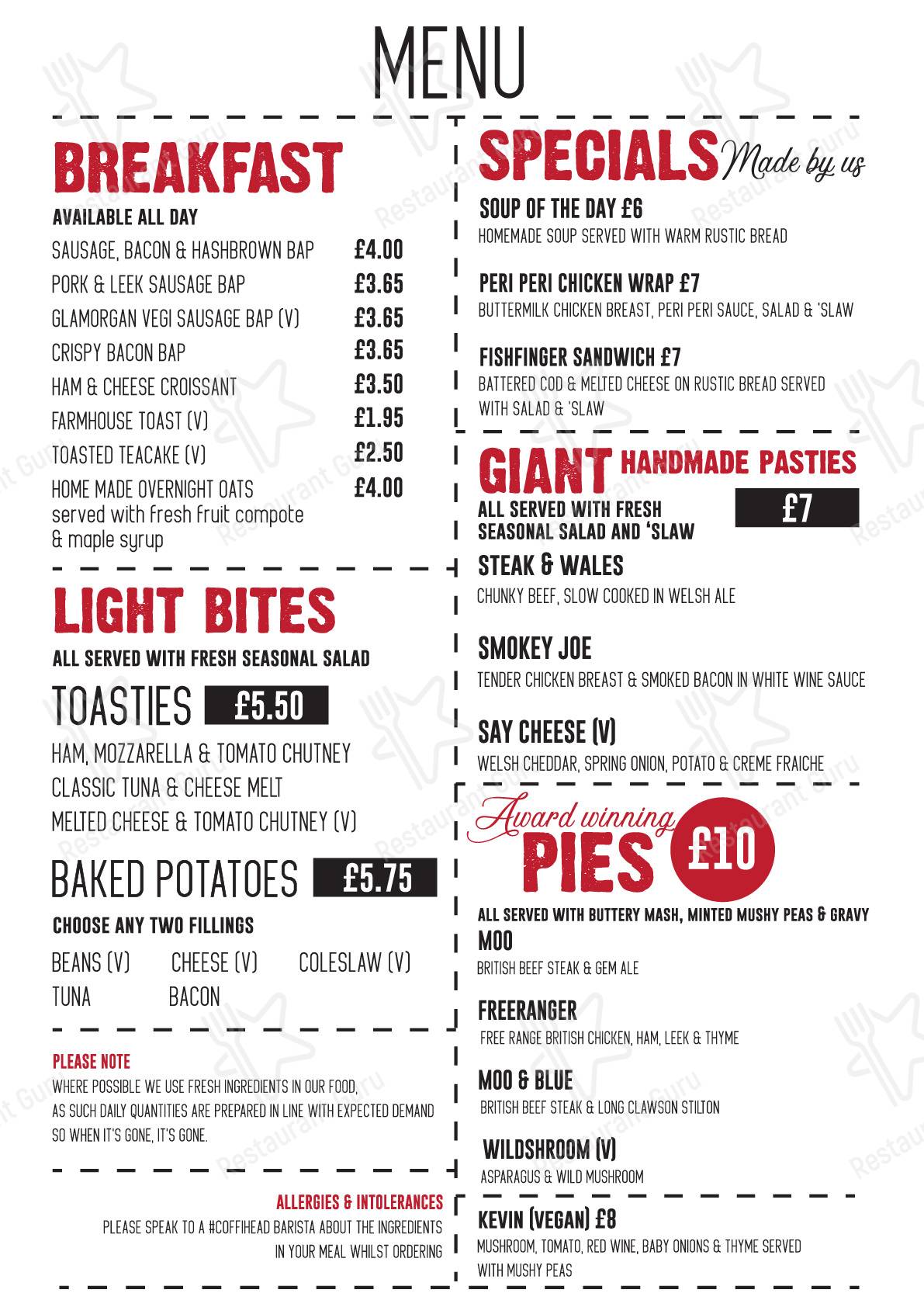 Menu at Coffi Co - Penarth Seafront (The Dough Thrower Takeover ...