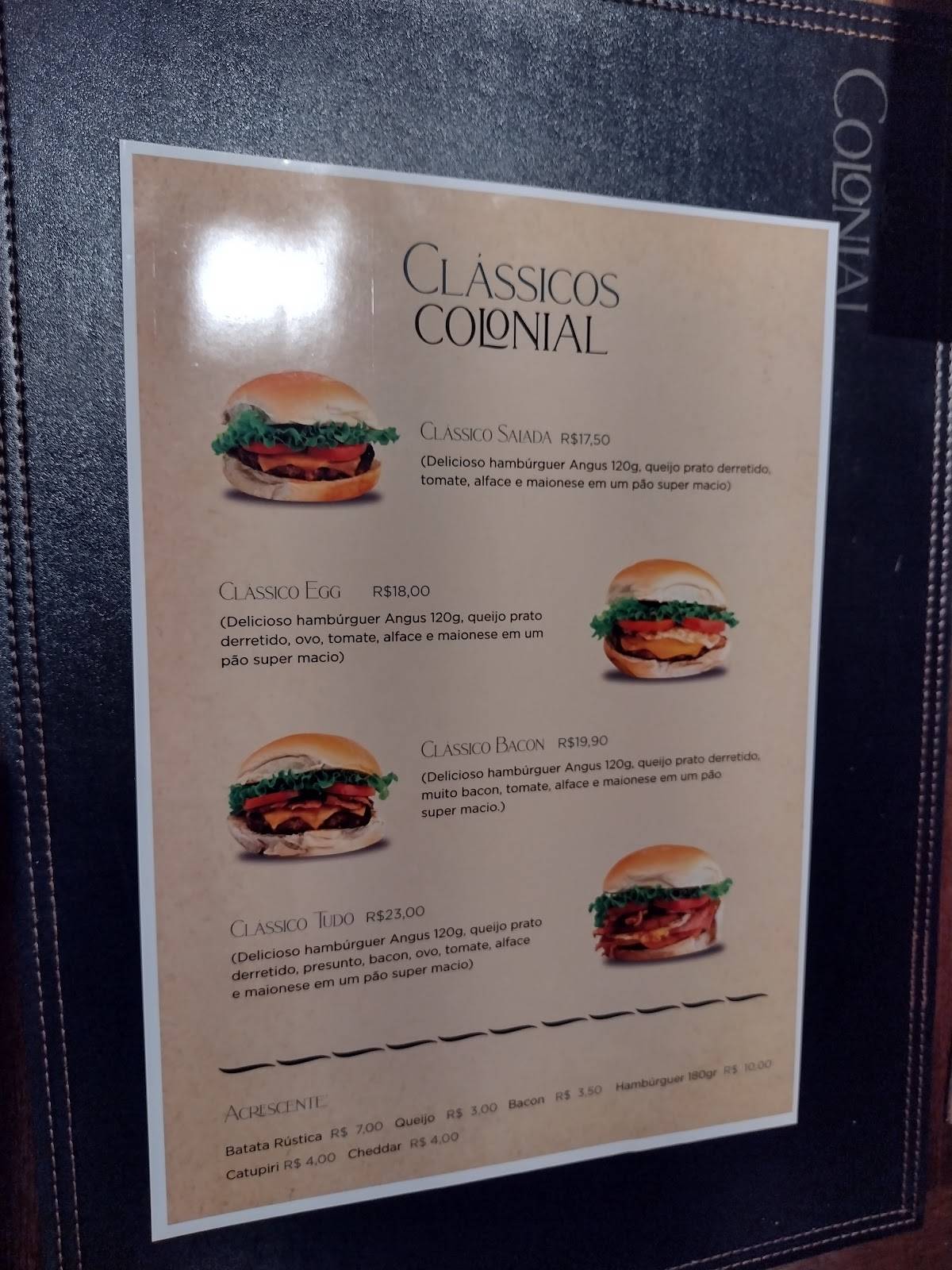 Colonial Pedreira - Café, Bar e Restaurante cardápio